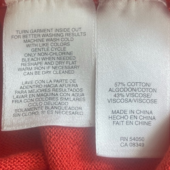 Jones New York Orange Short Sleeve Pullover Sweater Medium - Picture 3 of 9